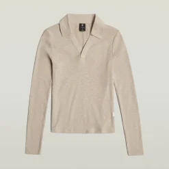 Damen G-Star Langarm Poloshirt Slim