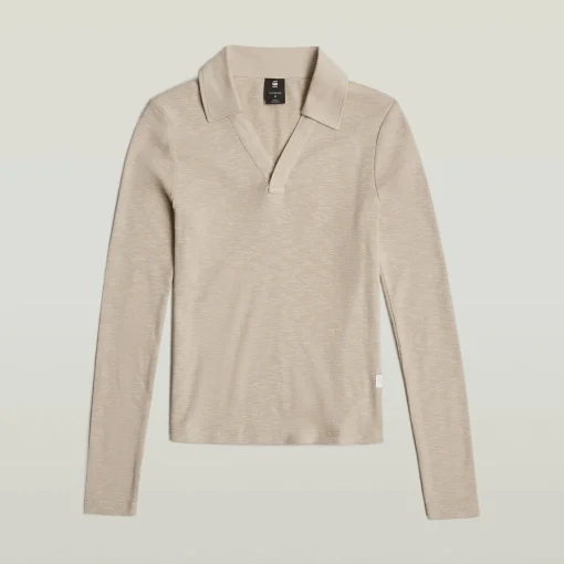 Damen G-Star Langarm Poloshirt Slim