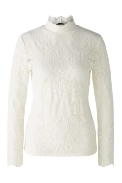 Damen Oui Langarmshirt halbtransparent