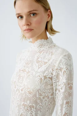 Damen Oui Langarmshirt halbtransparent