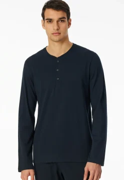 Herren Schiesser Langarmshirt Knopfleiste