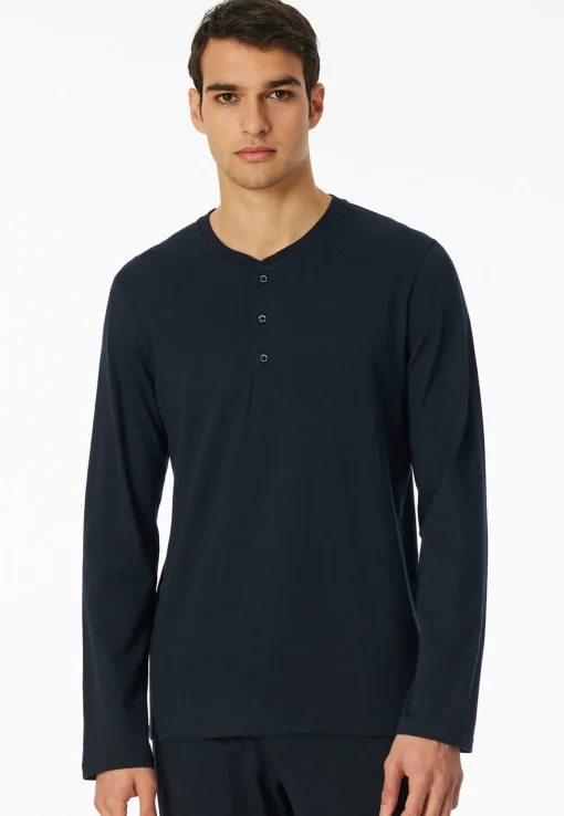 Herren Schiesser Langarmshirt Knopfleiste