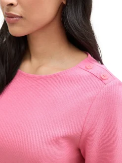Damen Tom Tailor Langarmshirt mit Knopf Details