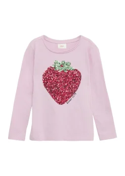 Kinder s.Oliver Langarmshirt mit Pailletten im Loose Fit