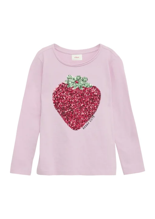 Kinder s.Oliver Langarmshirt mit Pailletten im Loose Fit