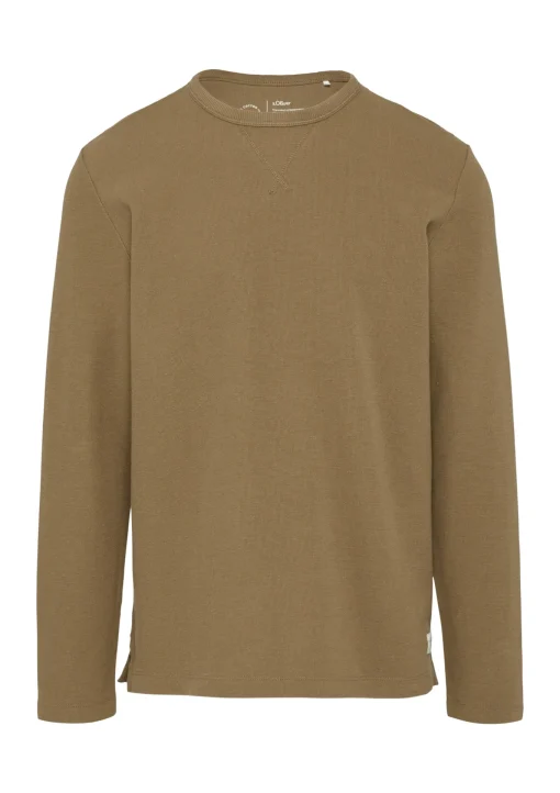Herren s.Oliver Langarmshirt mit Waffelstruktur