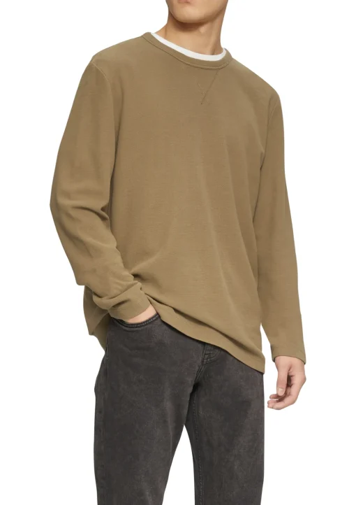 Herren s.Oliver Langarmshirt mit Waffelstruktur