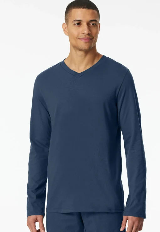Herren Schiesser Langarmshirt V-Ausschnitt