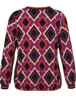 Damen Via Appia Due Langarmshirt V-Ausschnitt