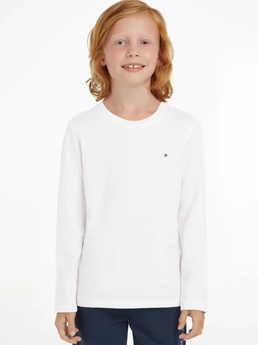 Kinder Tommy Hilfiger Langarm-T-Shirt aus Bio-Baumwolle
