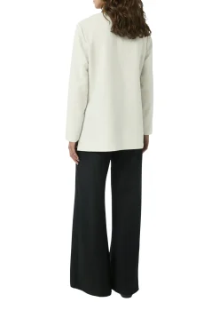 Damen Comma Lange Crêpe-Bluse mit V-Ausschnitt
