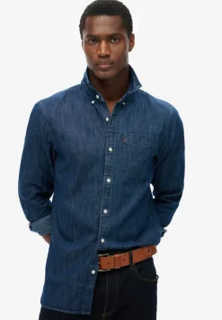 Herren Superdry Langärmeliges Essential Jeanshemd