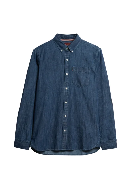 Herren Superdry Langärmeliges Essential Jeanshemd