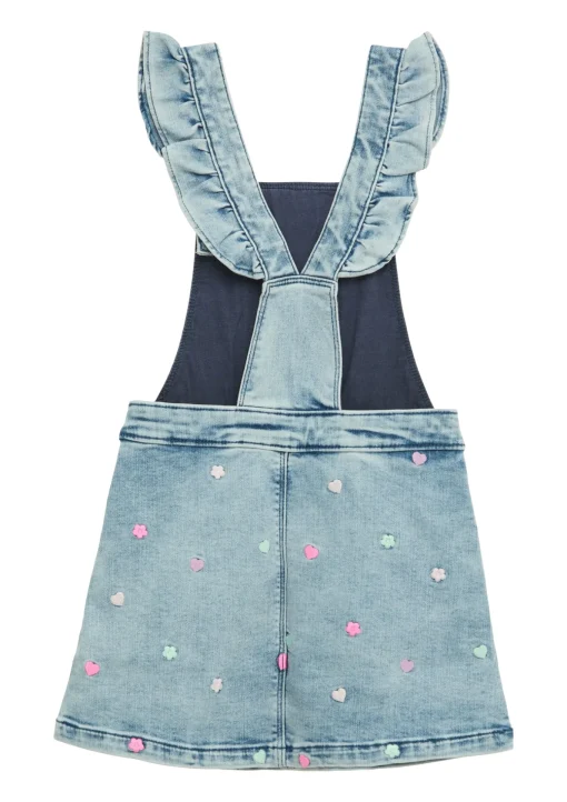 Kinder s.Oliver Latzrock aus Denim mit Stickerei