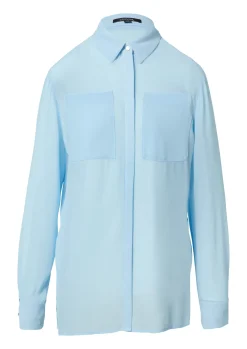 Damen Comma Leicht transparente Bluse mit verdeckter Knopfleiste