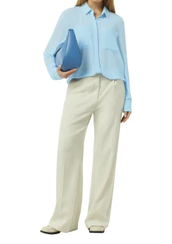 Damen Comma Leicht transparente Bluse mit verdeckter Knopfleiste