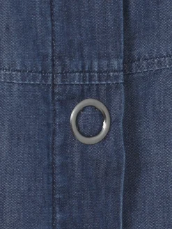 Damen Frapp Leichtes Blusenkleid aus softer Baumwolle im Jeans-Look