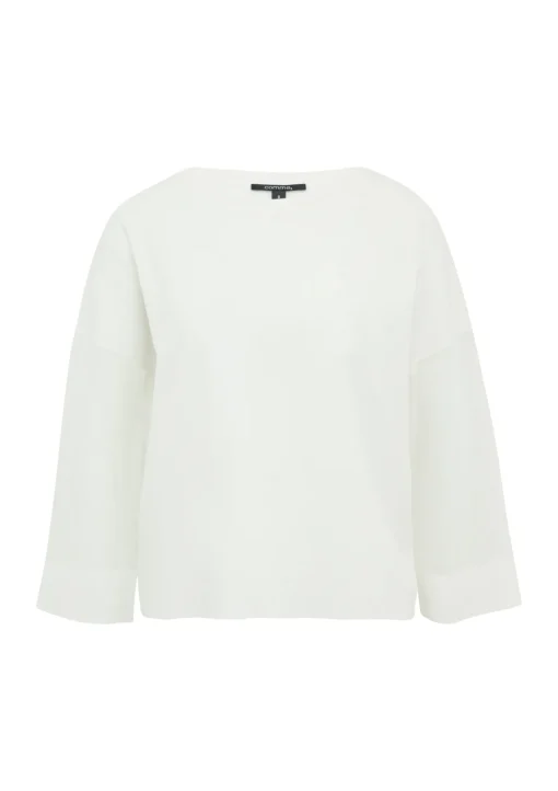 Damen Comma Leichtes Feinstrickshirt mit transparenten Ärmeln