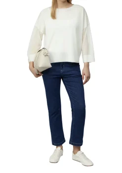 Damen Comma Leichtes Feinstrickshirt mit transparenten Ärmeln