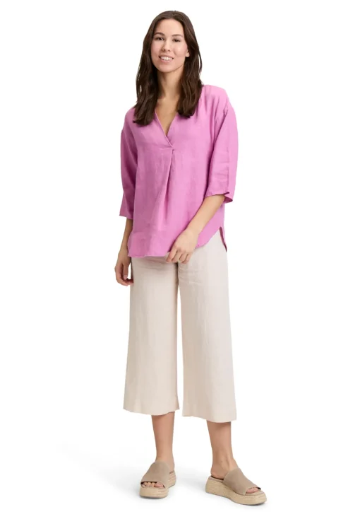 Damen Cartoon Leinenbluse