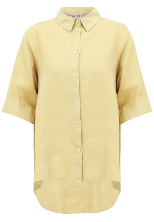 Damen Cartoon Leinenbluse