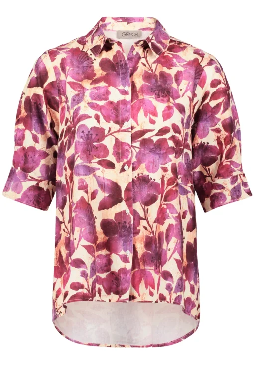 Damen Cartoon Leinenbluse