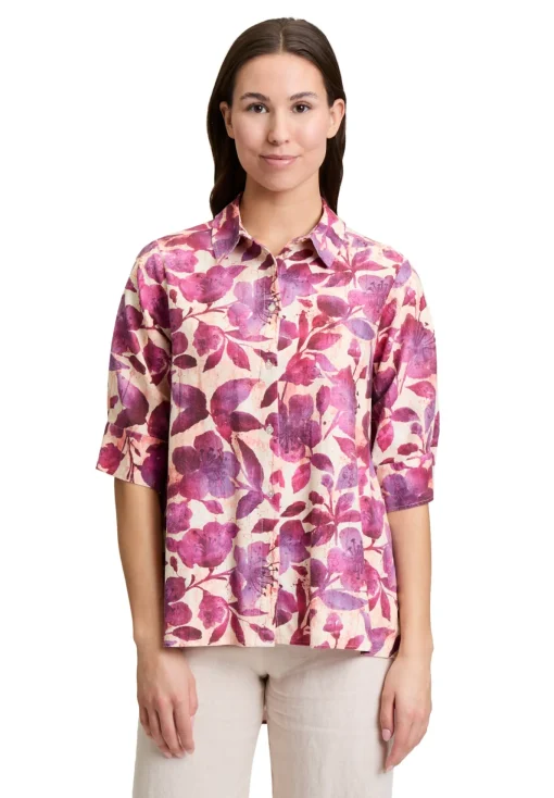 Damen Cartoon Leinenbluse