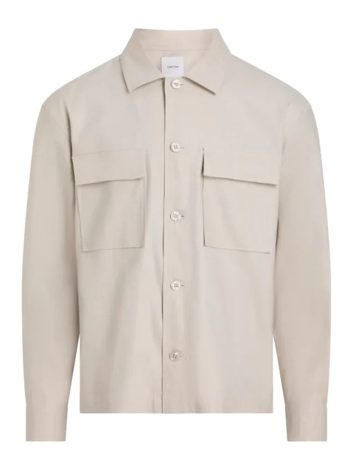 Herren Calvin Klein Leinenhemd Langarm