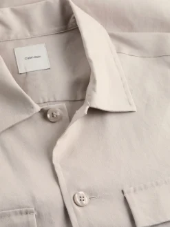 Herren Calvin Klein Leinenhemd Langarm