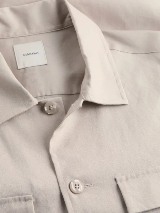 Herren Calvin Klein Leinenhemd Langarm