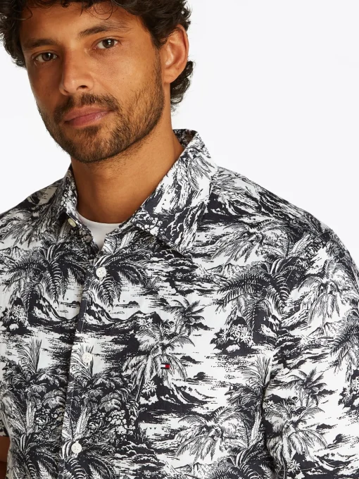 Herren Tommy Hilfiger Leinenhemd mit Vacation Print
