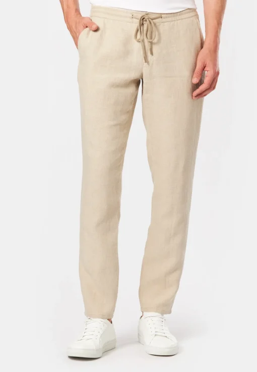 Herren Alberto Leinenhose mit Kordelzug