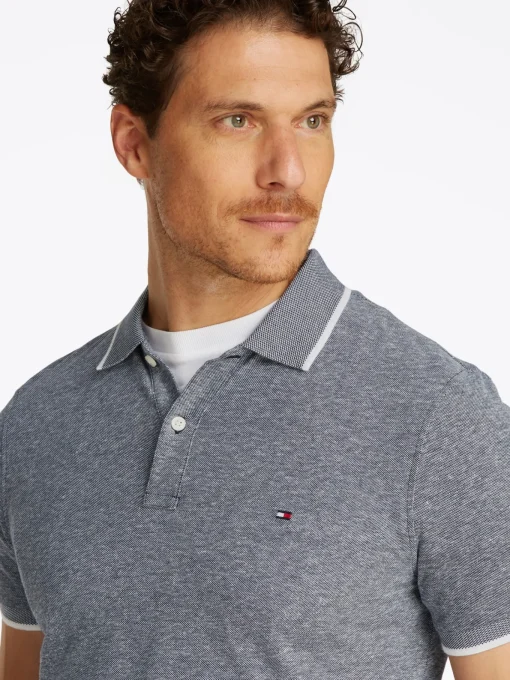 Herren Tommy Hilfiger Leinenmix Poloshirt