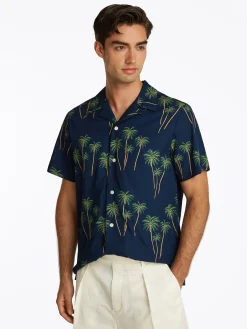Herren Tommy Hilfiger Lightweight Hemd mit Palmenprint