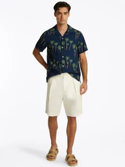 Herren Tommy Hilfiger Lightweight Hemd mit Palmenprint