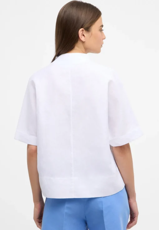 Damen Eterna Linen Shirt Bluse Leinen Kurzarm