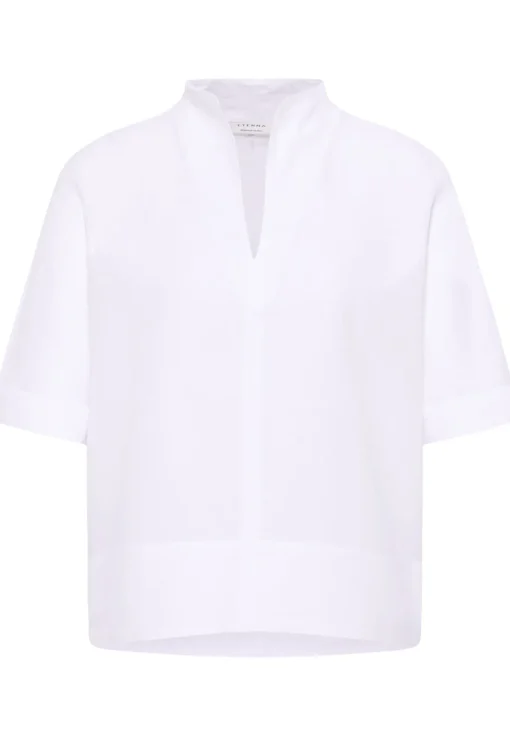 Damen Eterna Linen Shirt Bluse Leinen Kurzarm