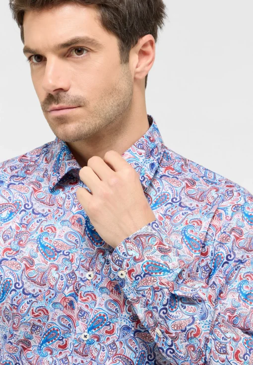 Herren Eterna Linen Shirt Twill Langarm