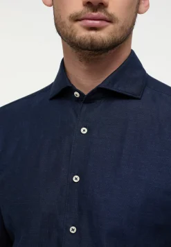 Herren Eterna Linen Shirt Twill Langarm
