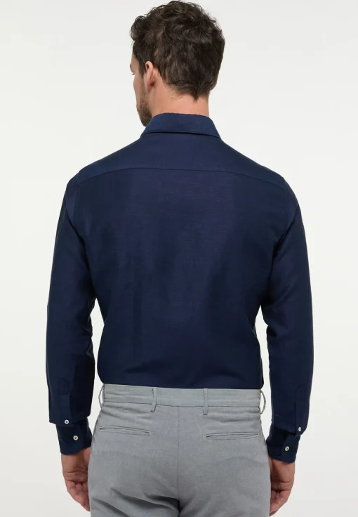 Herren Eterna Linen Shirt Twill Langarm