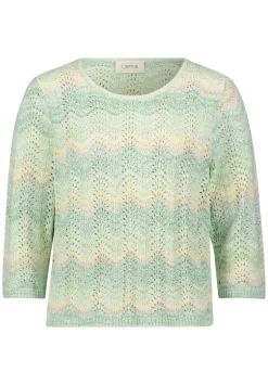 Damen Cartoon Lochstrick-Pullover
