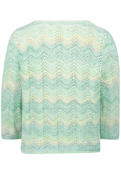 Damen Cartoon Lochstrick-Pullover