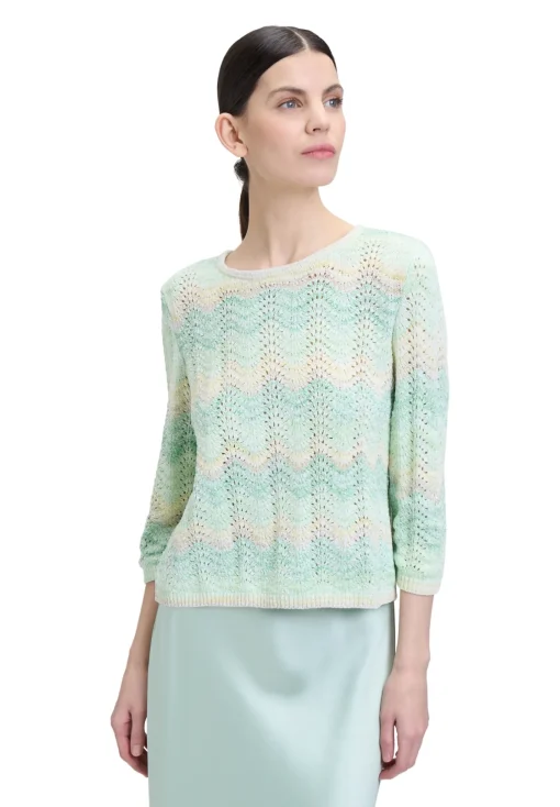 Damen Cartoon Lochstrick-Pullover