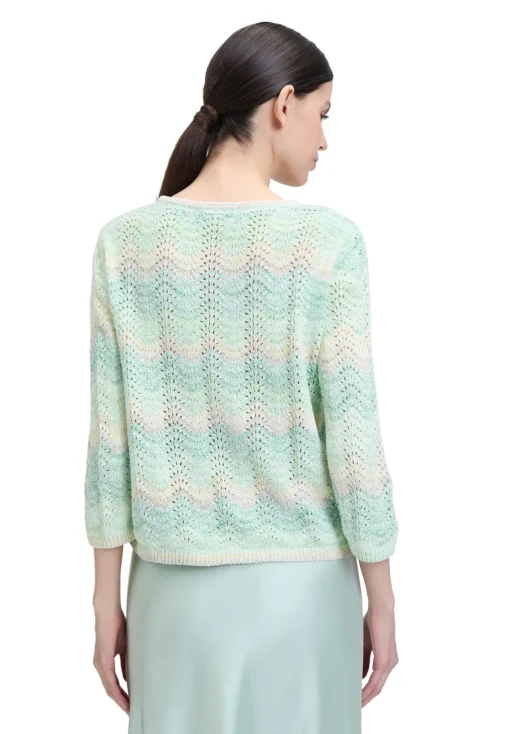 Damen Cartoon Lochstrick-Pullover