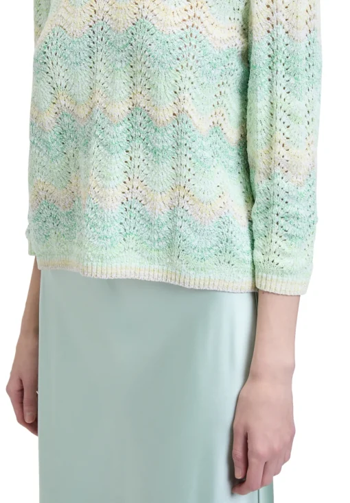 Damen Cartoon Lochstrick-Pullover