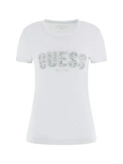 Damen GUESS Logo Lace T-Shirt