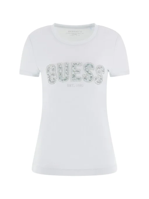 Damen GUESS Logo Lace T-Shirt
