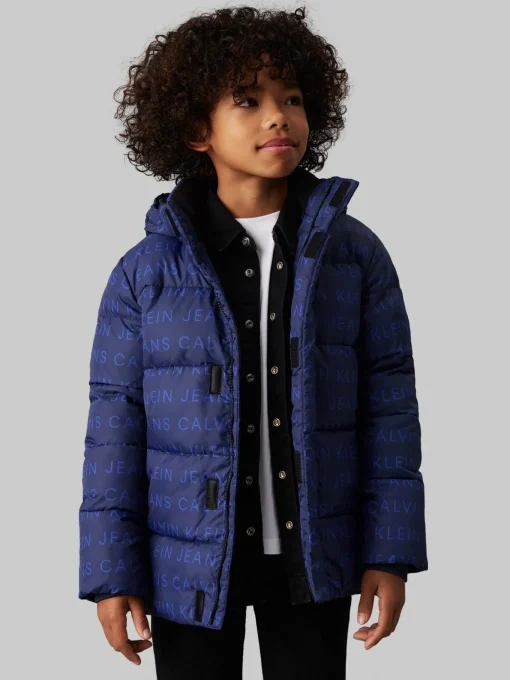 Kinder Calvin Klein Logo-Steppjacke