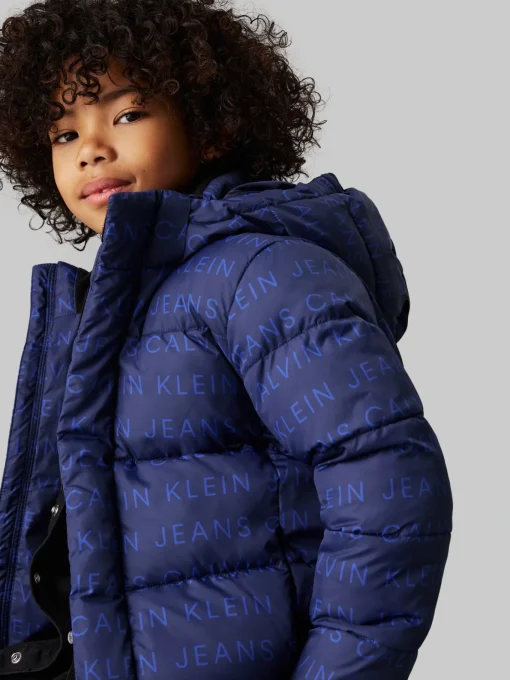 Kinder Calvin Klein Logo-Steppjacke