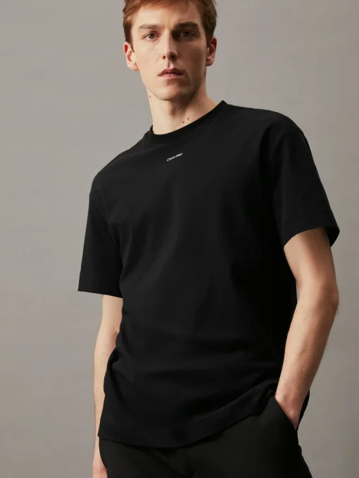 Herren Calvin Klein Logo-T-Shirt aus Baumwolle